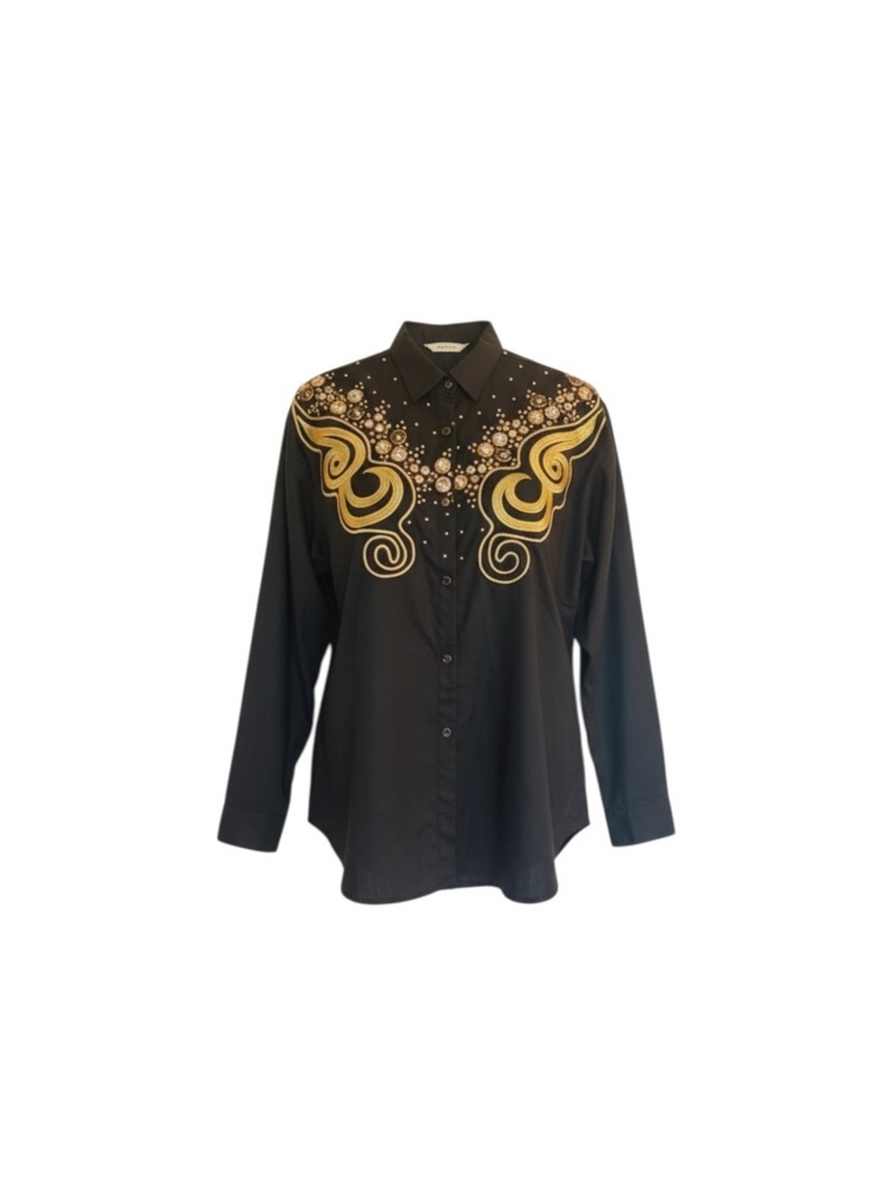 Vintage G.A.R. Black & Gold Embellished Western Shirt